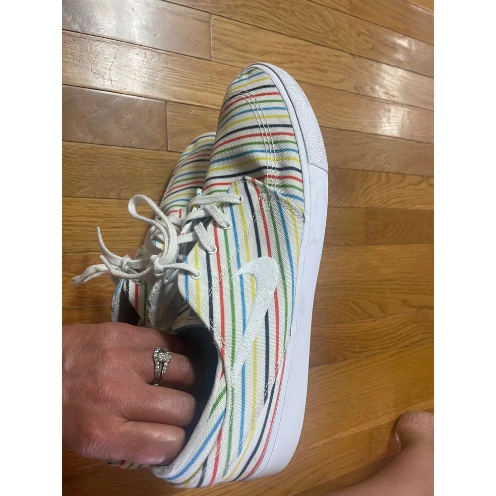 Nike SB Stefan Janoski Canvas Multi Color Striped Skate Shoes AQ7878-100 Mens 14